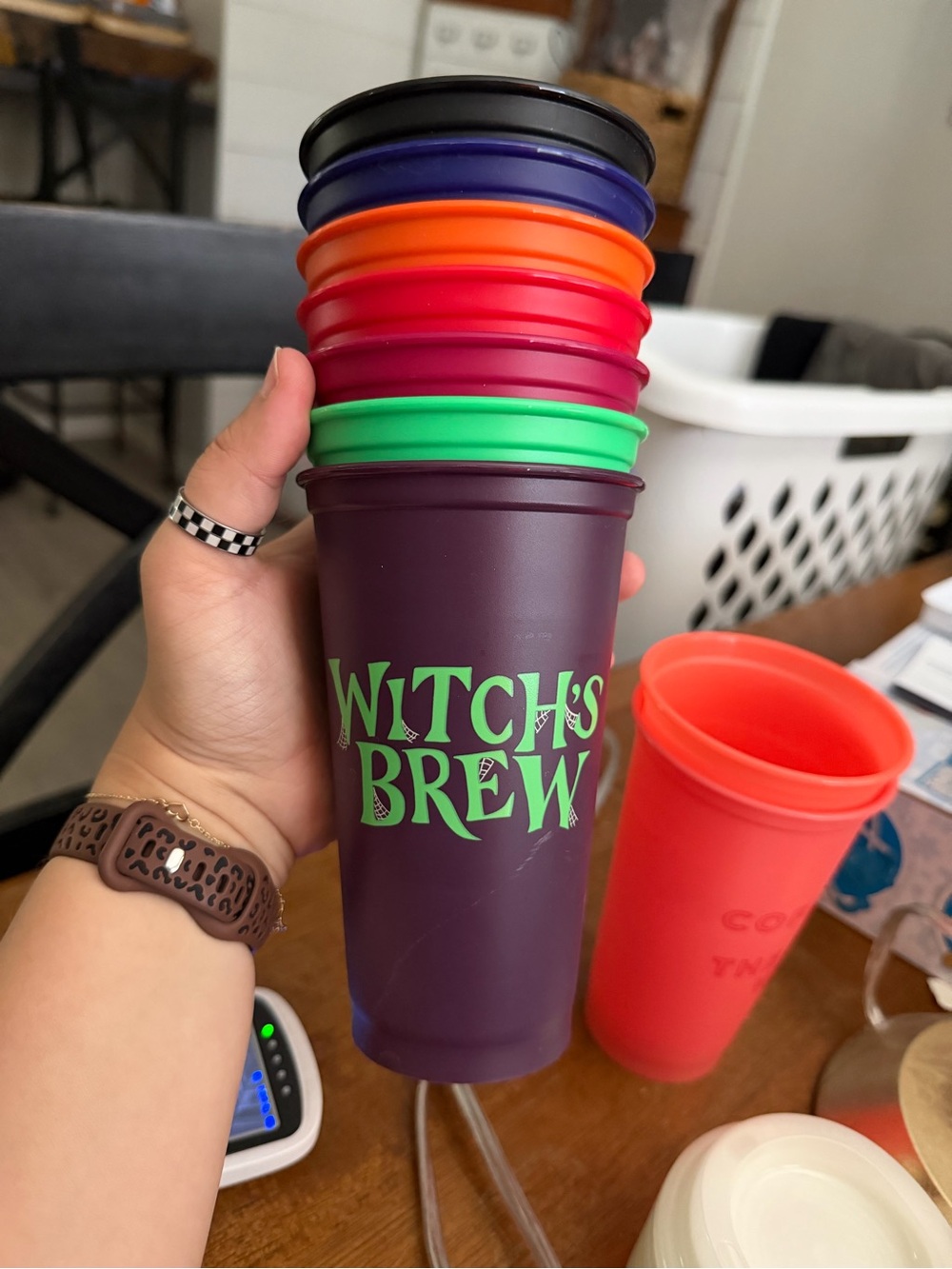 7 Halloween Starbucks Plastic Tumbler Base with glow in dark lids